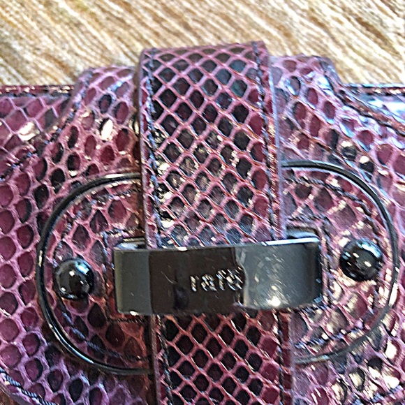 Sale: Rafe Python Clutch Wine, Hot Buy, Pre-Owned